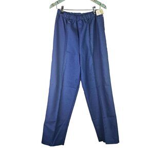 Vtg 70's Sears Polyester Navy Blue Pull-on Elastic Waist Trouser Pant, NWT 18A